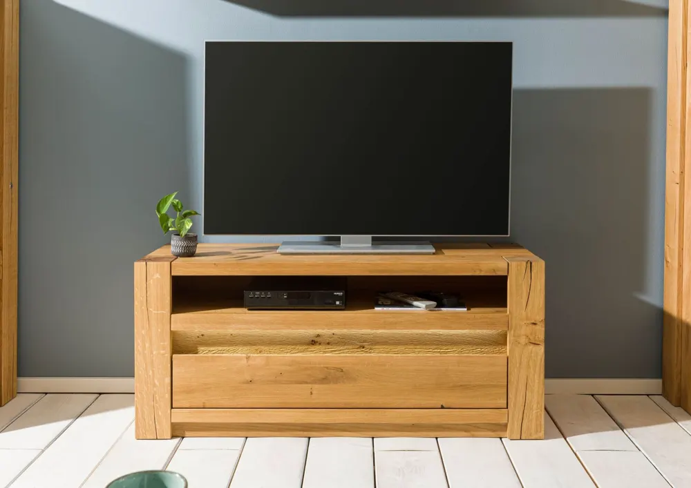Massivmoebel24 TV-Board KENT, Wildeiche natur geölt