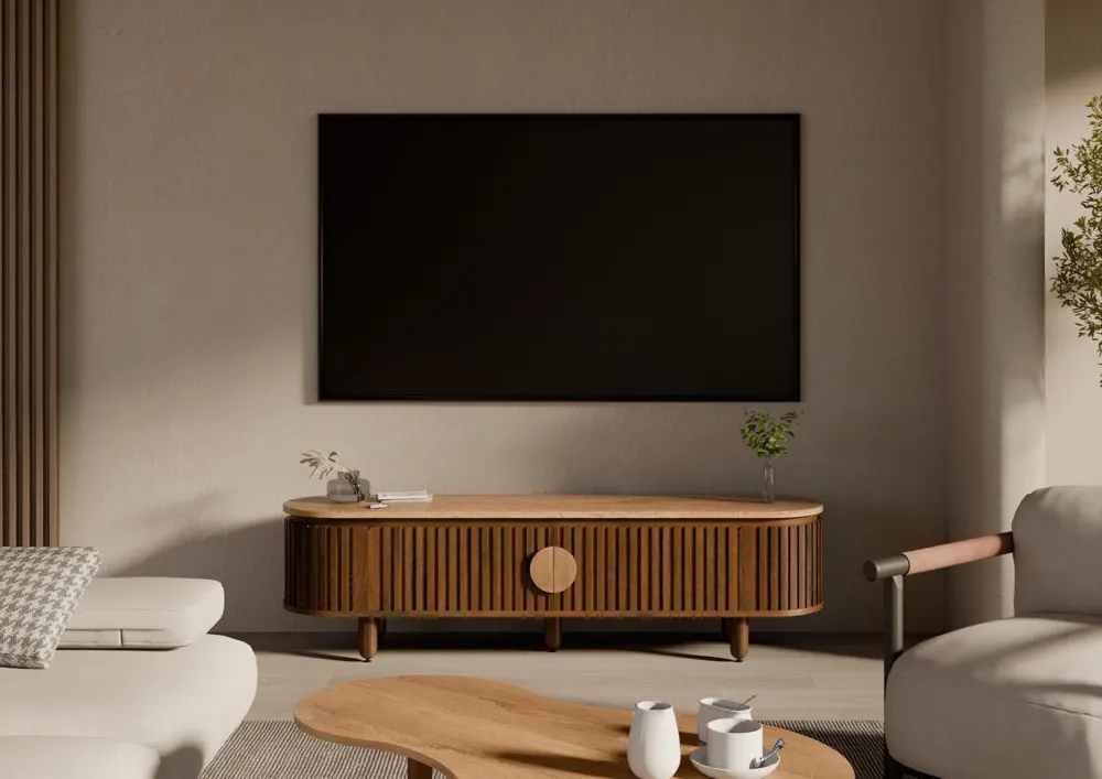 Massivmoebel24 TV-Board KYOTO, Mangoholz braun geölt