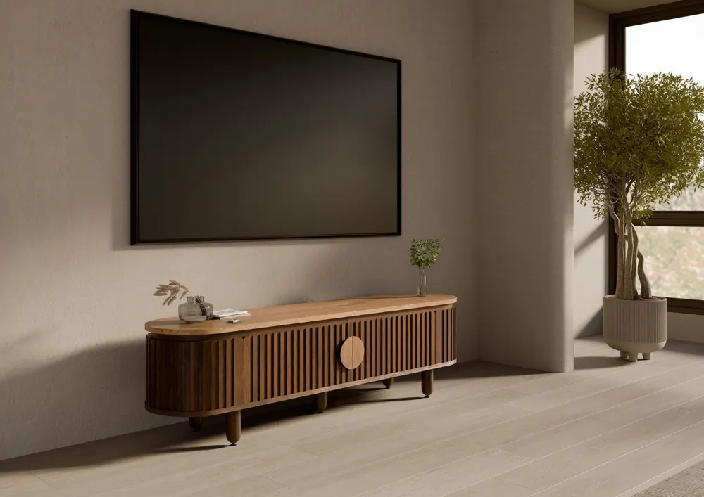 Massivmoebel24 TV-Board KYOTO, Mangoholz braun geölt 2