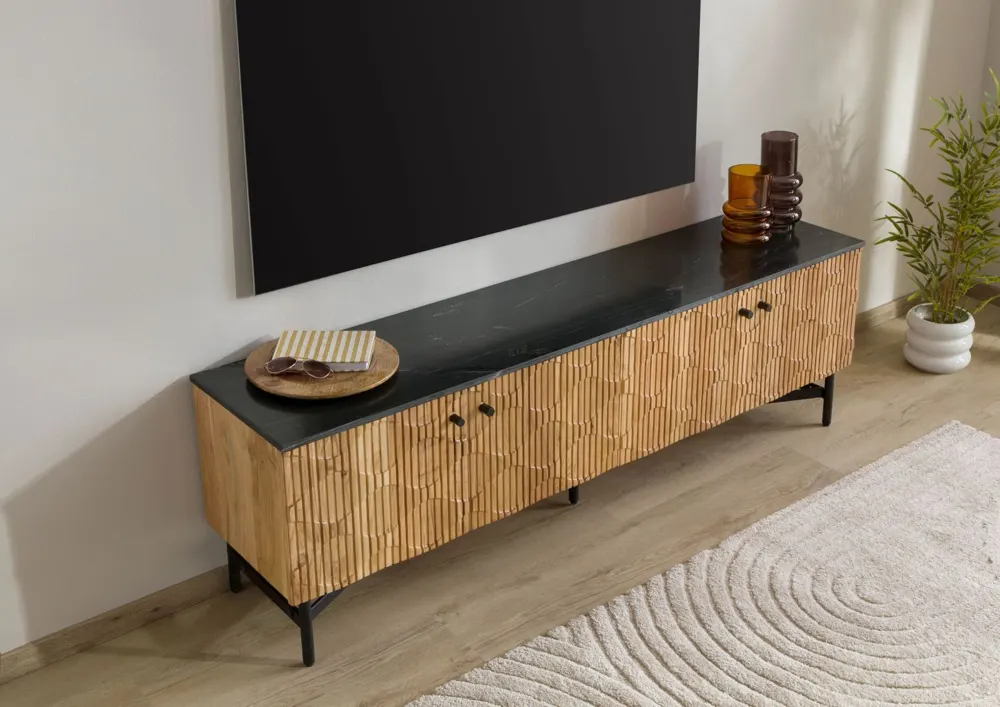 Massivmoebel24 TV-Board LONDON, Akazie natur lackiert 2
