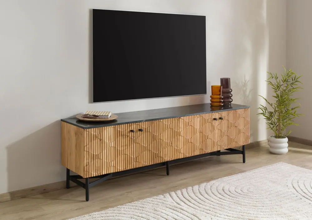 Massivmoebel24 TV-Board LONDON, Akazie natur lackiert 3