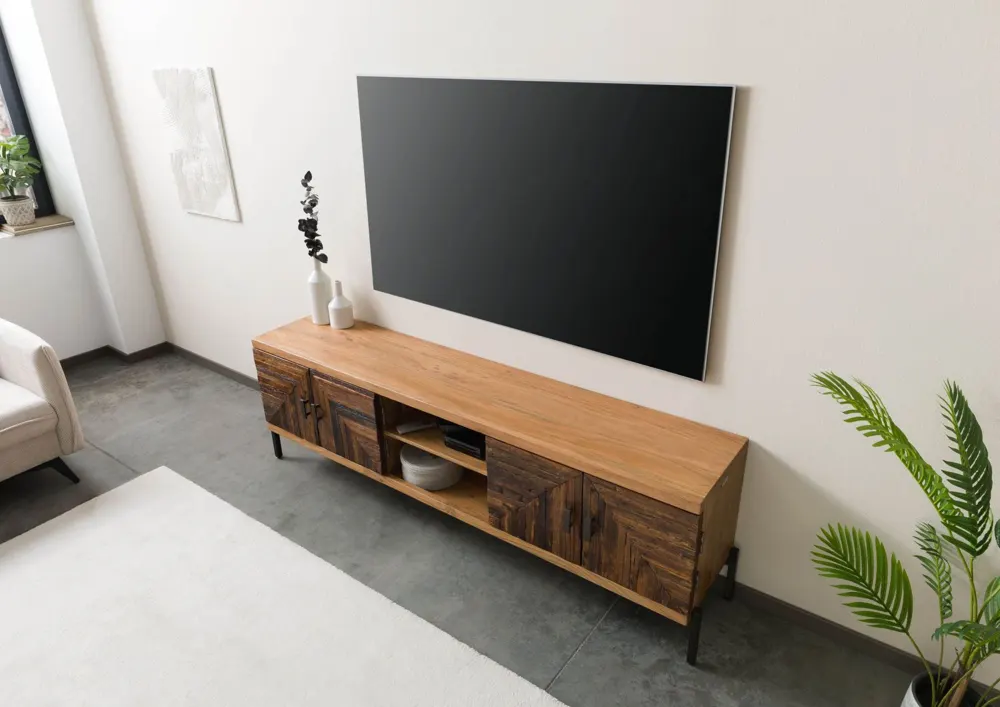 Massivmoebel24 TV-Board LYON, Akazie und Altholz natur 2