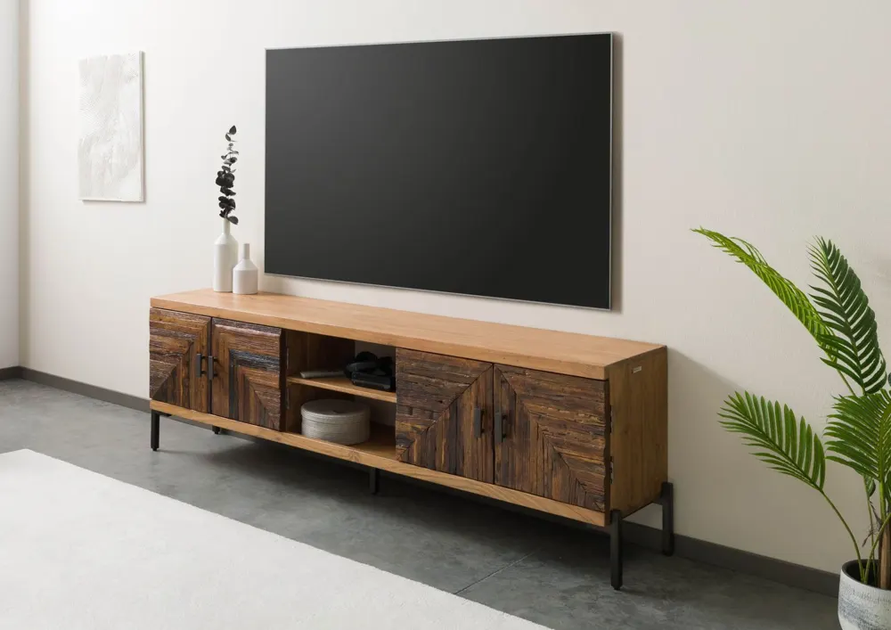 Massivmoebel24 TV-Board LYON, Akazie und Altholz natur 3