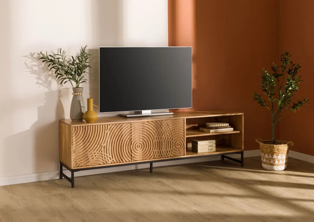 Massivmoebel24 TV-Board MARRAKESCH, Akazie natur lackiert 3