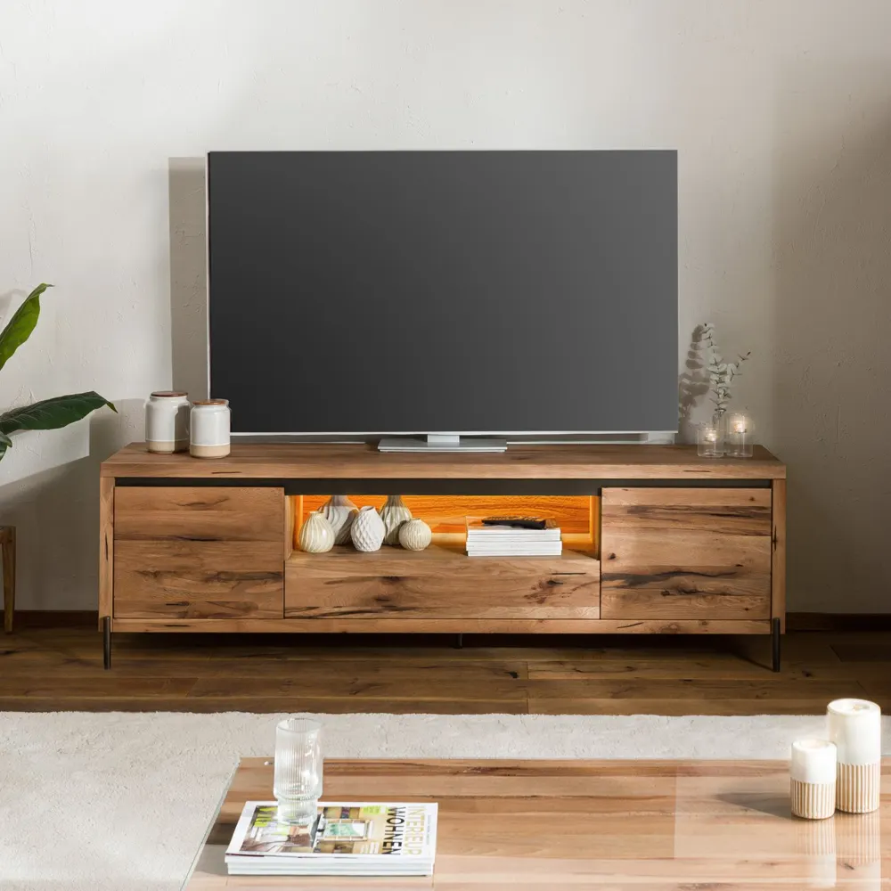 Massivmoebel24 TV-Board MONTREUX LUX, Eiche natur geölt