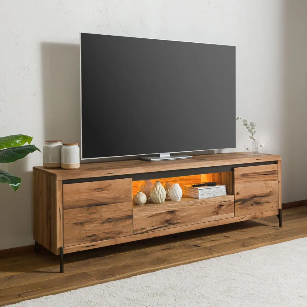 Massivmoebel24 TV-Board MONTREUX LUX, Eiche natur geölt 2
