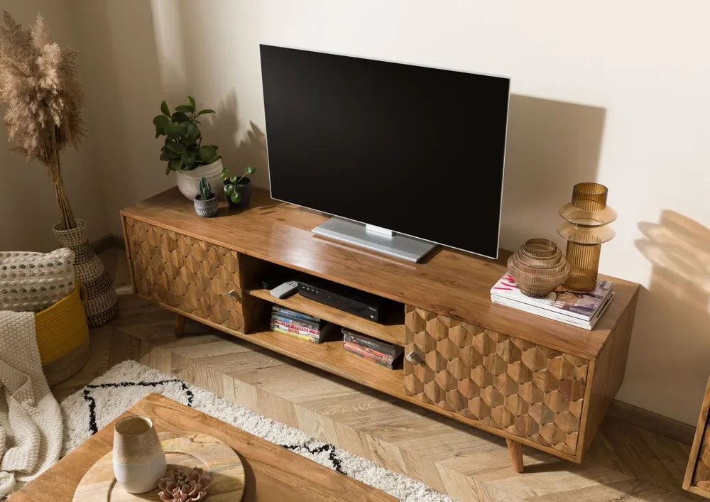 Massivmoebel24 TV-Board MOSAYK, Akazie natur lackiert 2