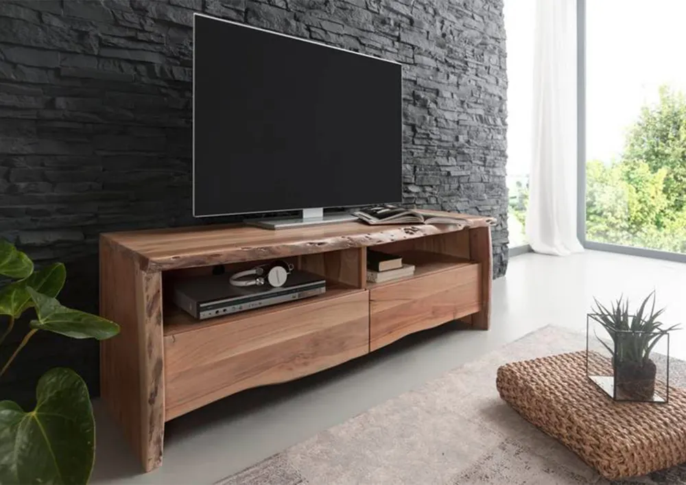 Massivmoebel24 TV-Board PURE ACACIA, Akazie natur lackiert