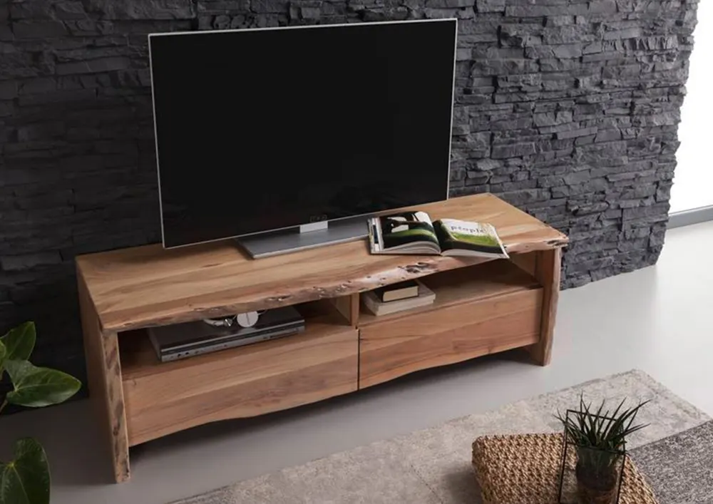Massivmoebel24 TV-Board PURE ACACIA, Akazie natur lackiert 2