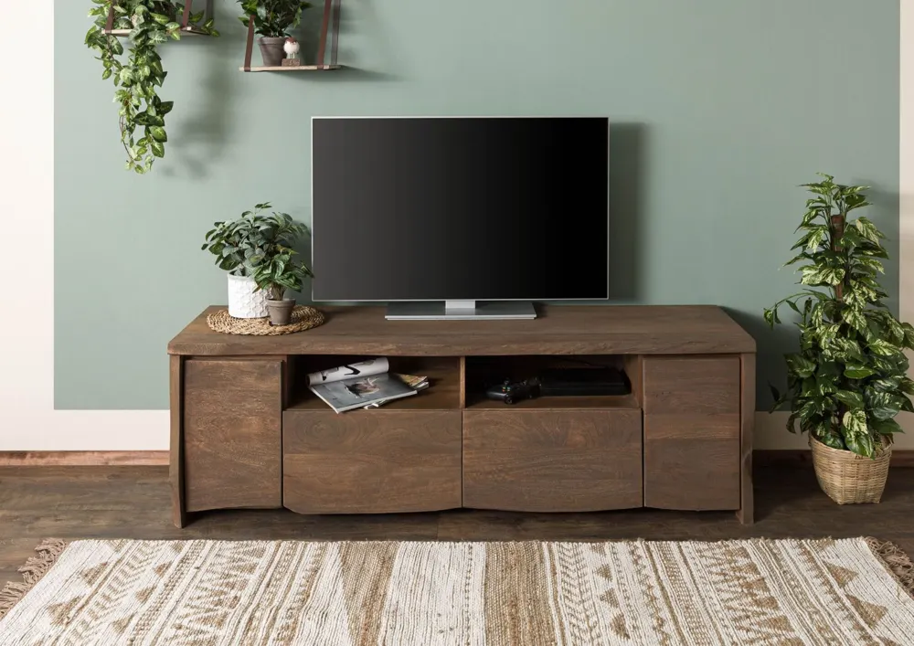 Massivmoebel24 TV-Board PURE MANGO, Mango braun geölt