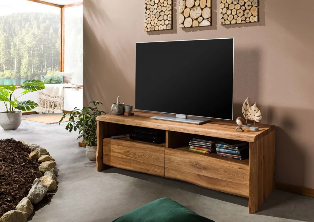 Massivmoebel24 TV-Board PURE OAK, Wildeiche natur geölt