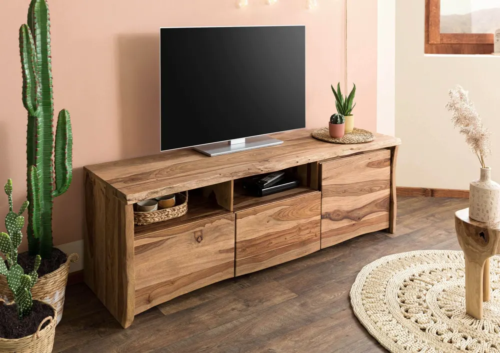 Massivmoebel24 TV-Board PURE SHEESHAM, Sheesham natur 3