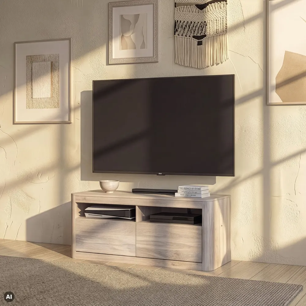 Massivmoebel24 TV-Board TORONTO, Mango weiß lackiert 2