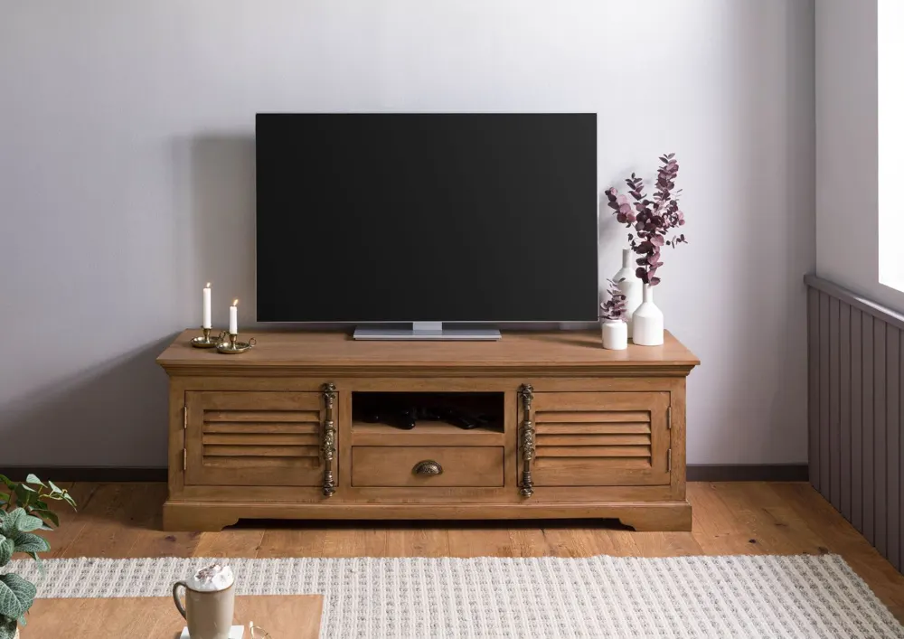 Massivmoebel24 TV-Board TOULOUSE, Mango beige geölt