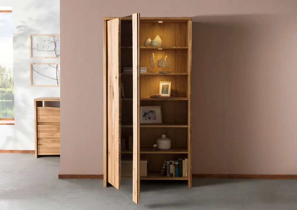 Massivmoebel24 Vitrine PURE OAK, Wildeiche natur geölt 3