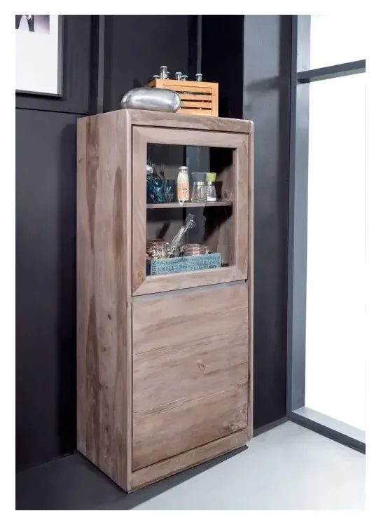 Massivmoebel24 Vitrine SYDNEY, Sheesham smoked oak lackiert 2