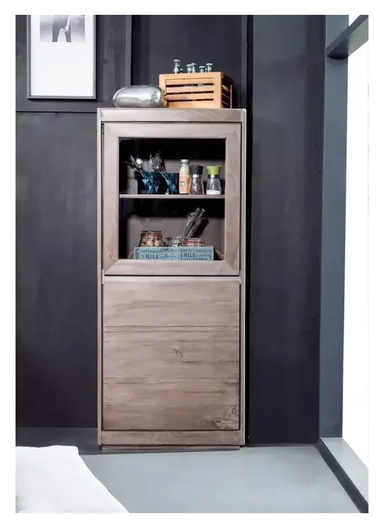 Massivmoebel24 Vitrine SYDNEY, Sheesham smoked oak lackiert 3