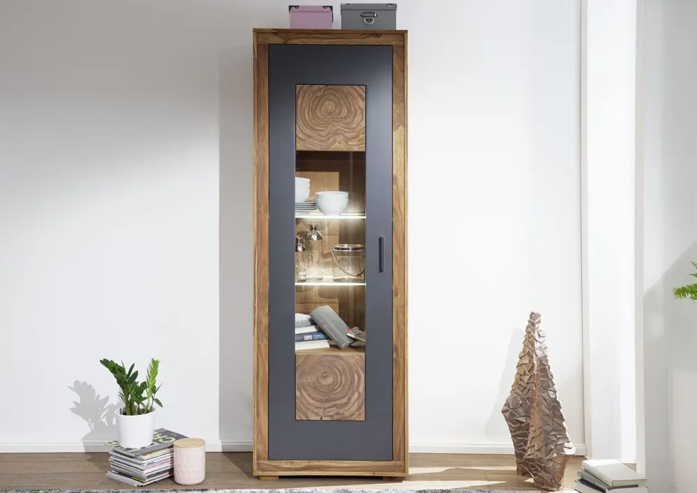 Massivmoebel24 Vitrine TURIN, Sheesham gebeizt 3