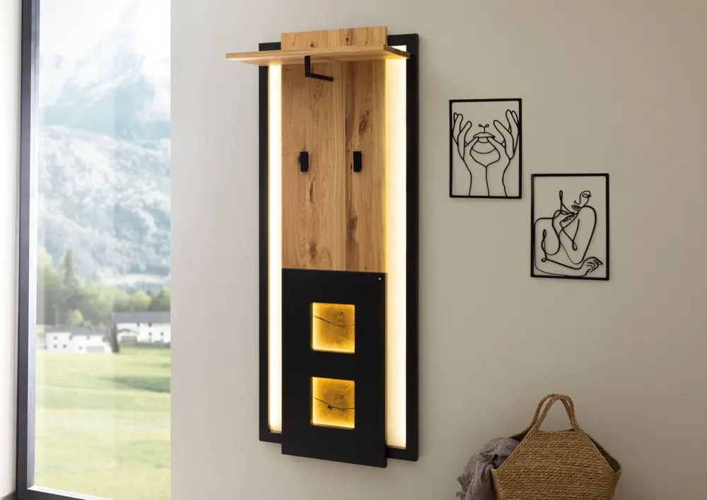 Massivmoebel24 Wandgarderobe KITZBÜHEL, Wildeiche natur 2