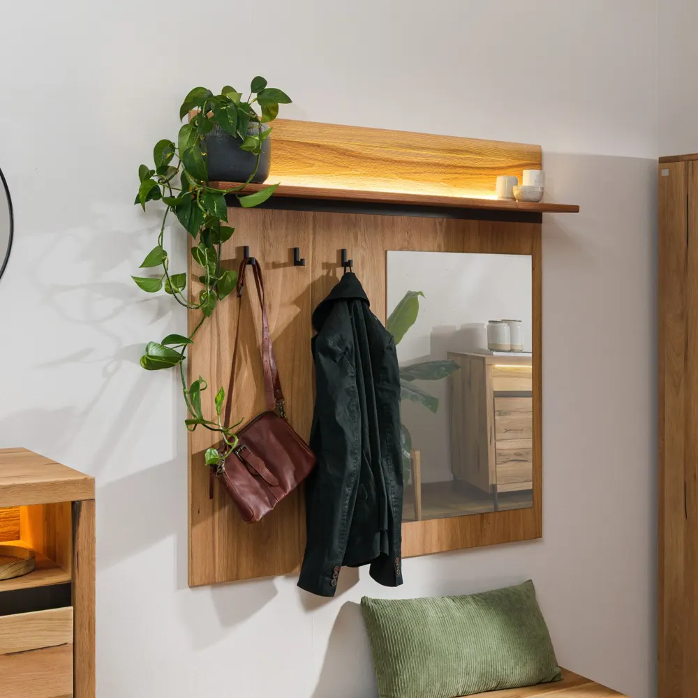 Massivmoebel24 Wandgarderobe MONTREUX LUX, Eiche natur 2