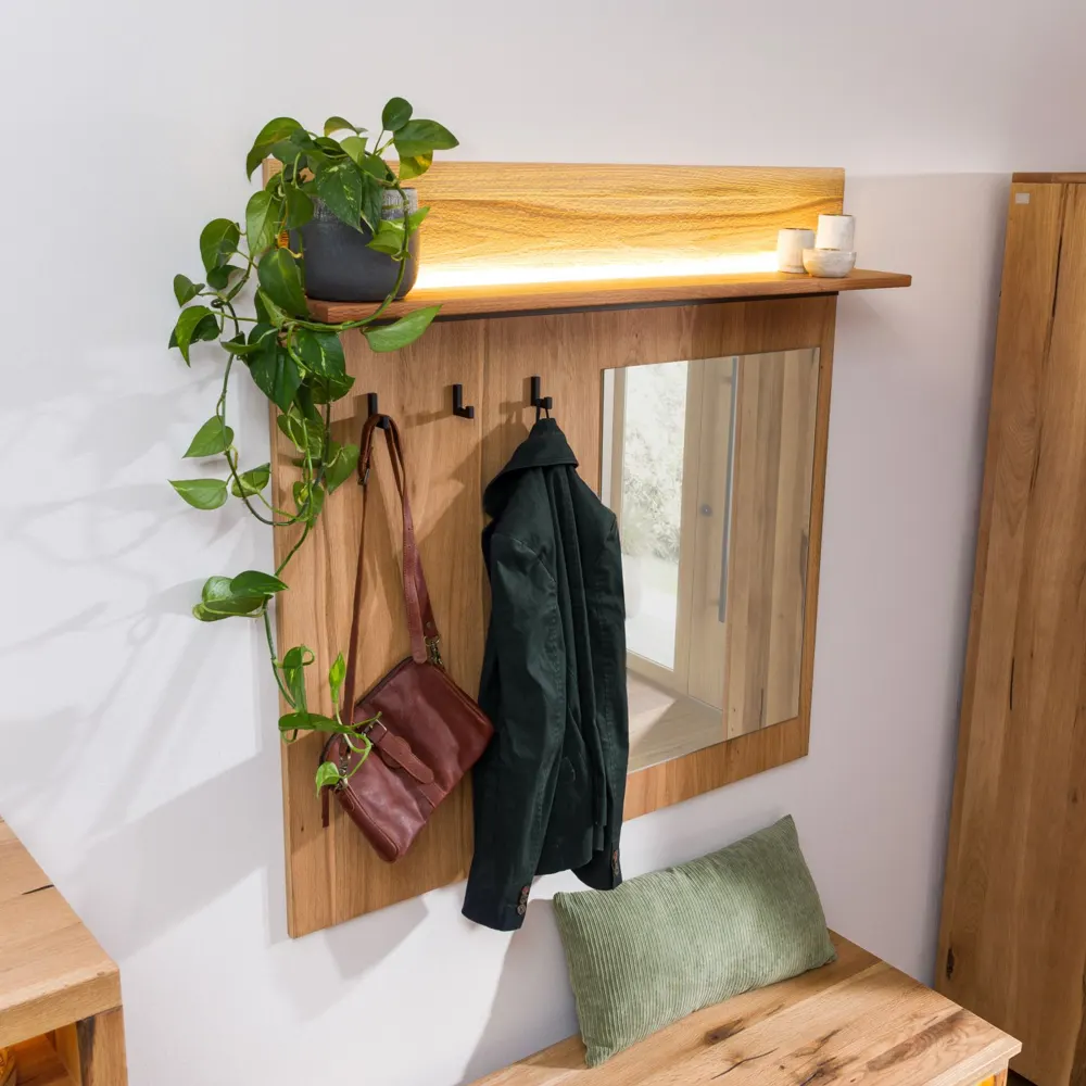 Massivmoebel24 Wandgarderobe MONTREUX LUX, Eiche natur 3