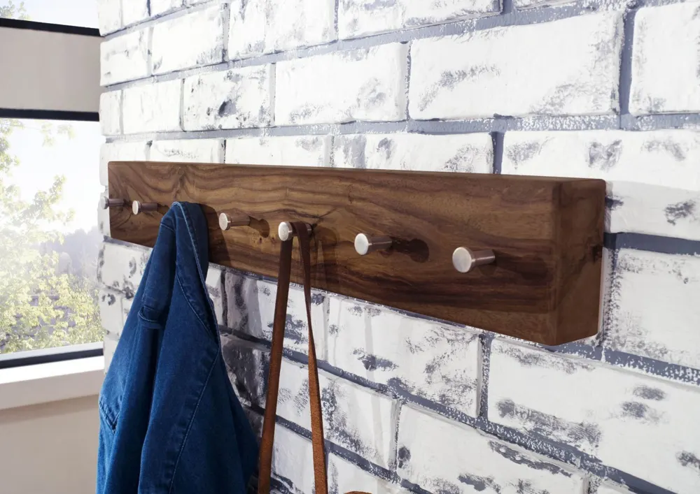 Massivmoebel24 Wandgarderobe TORONTO, Sheesham rot-braun 3