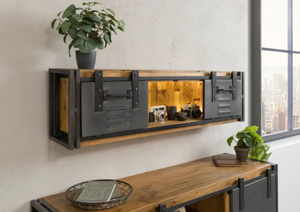 Massivmoebel24 Wandregal BLACKBURN LUX, Mango natur 3