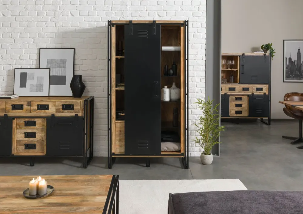 Massivmoebel24 Wohnzimmerschrank BLACKBURN, Mango natur