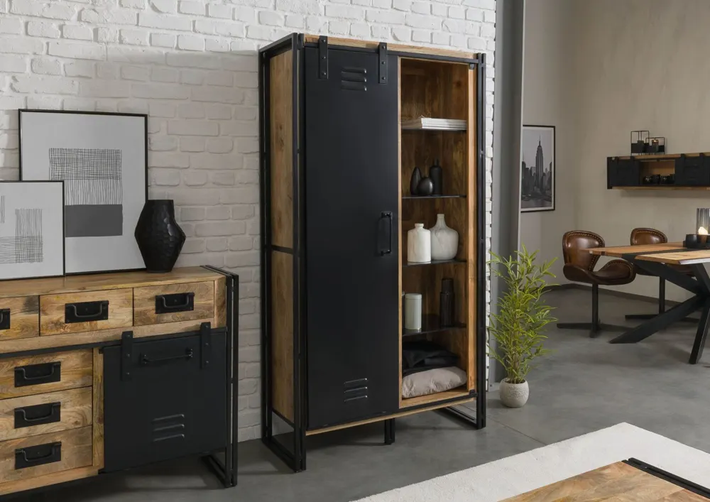 Massivmoebel24 Wohnzimmerschrank BLACKBURN, Mango natur 2