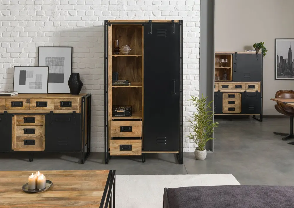 Massivmoebel24 Wohnzimmerschrank BLACKBURN, Mango natur 3
