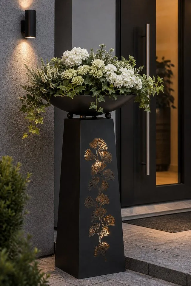 MF Schalenständer Ginkgo Elegance, Metall Schwarz