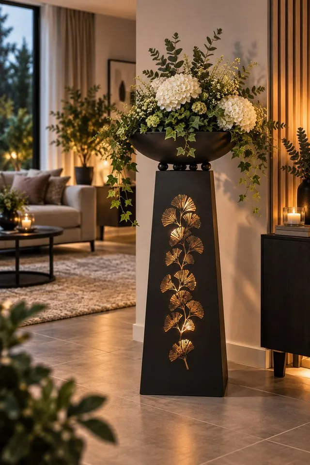 MF Schalenständer Ginkgo Elegance, Metall Schwarz 3