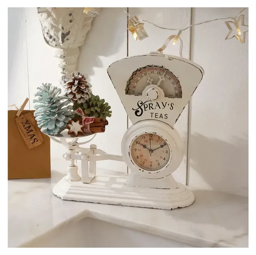 Mirabeau Wanduhr Balances, antikweiß 2