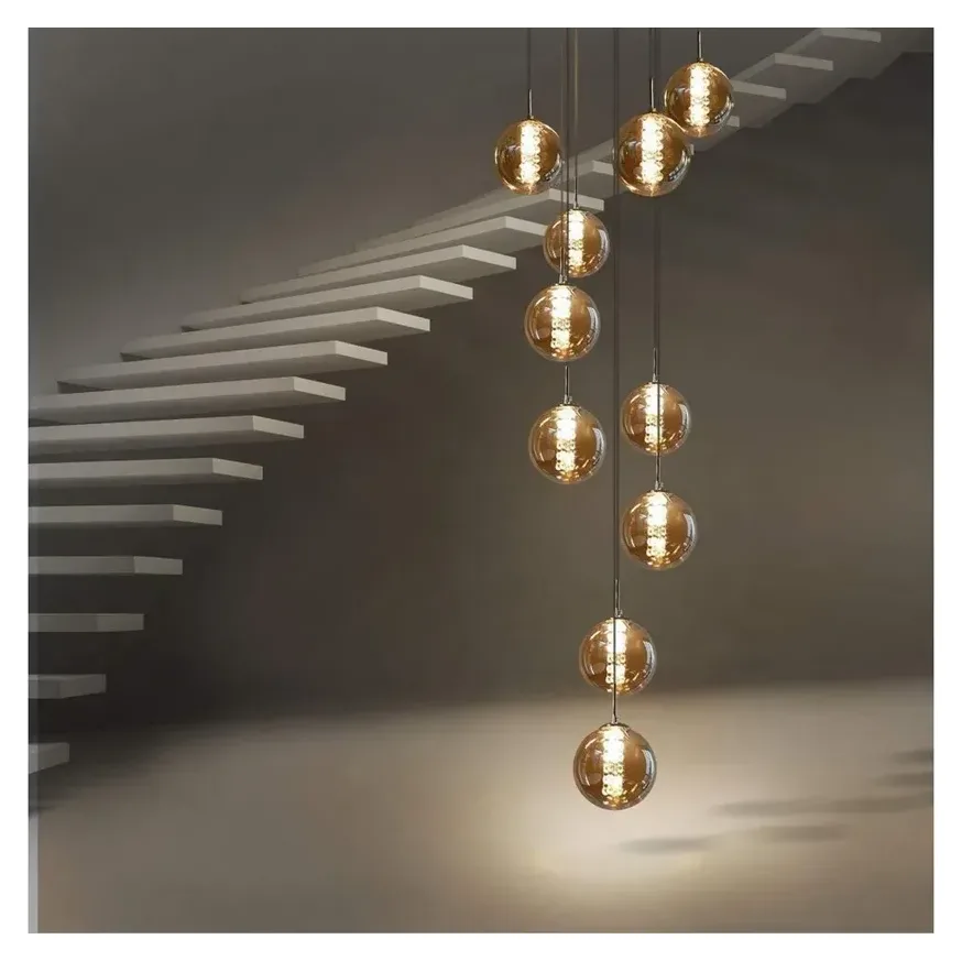 Nettlife Pendelleuchte Bernstein, 10-flammig, Glas