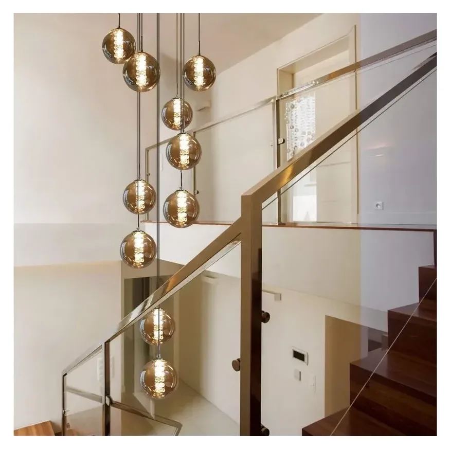 Nettlife Pendelleuchte Bernstein, 10-flammig, Glas 3