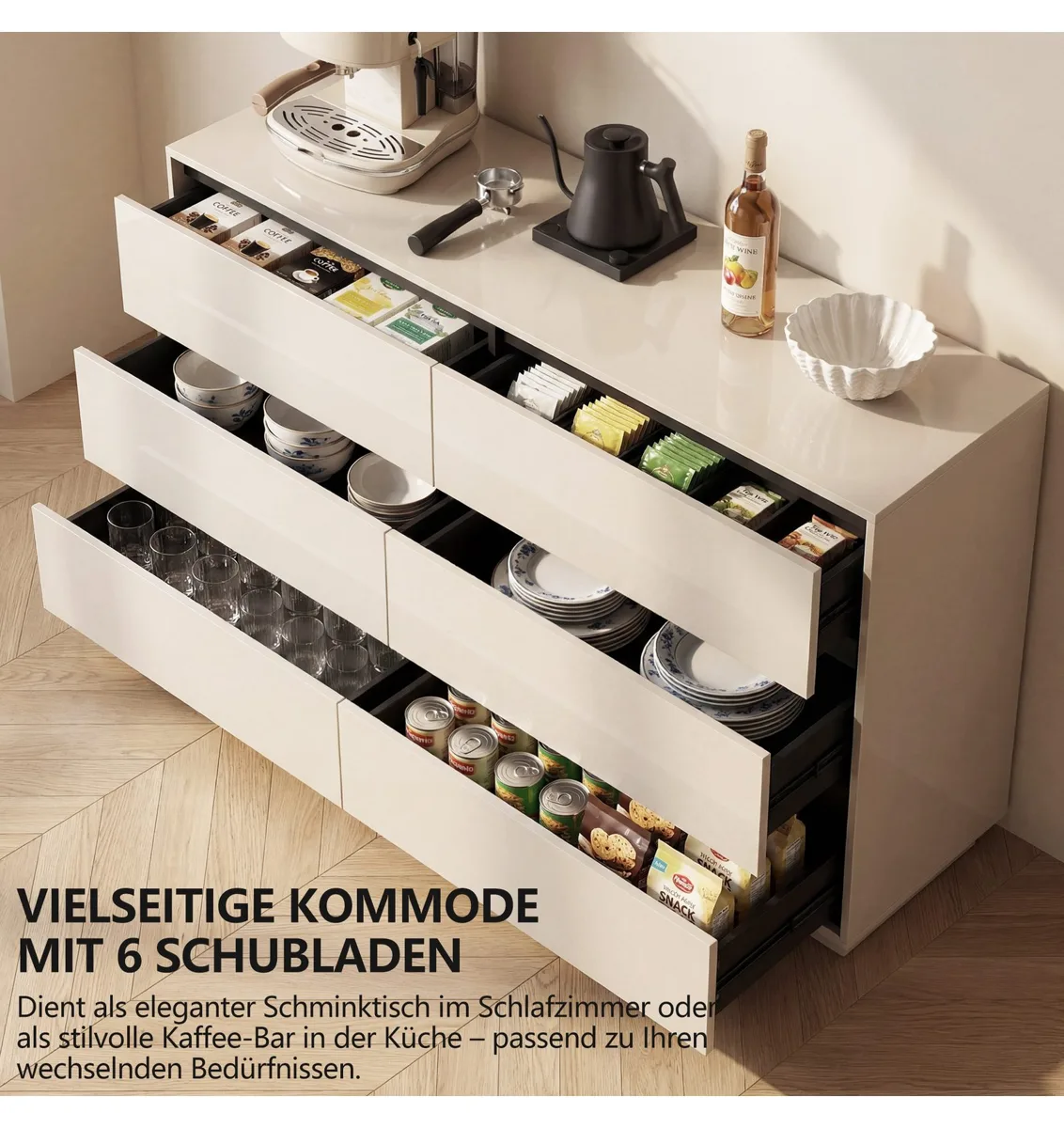 oleyluckidea Schreibtisch L-Form, 6 Schubladen 3
