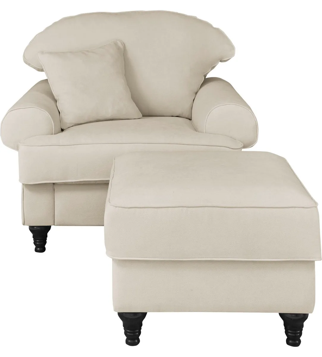 OTTO home Sessel Westminster mit Hocker, Beige 2