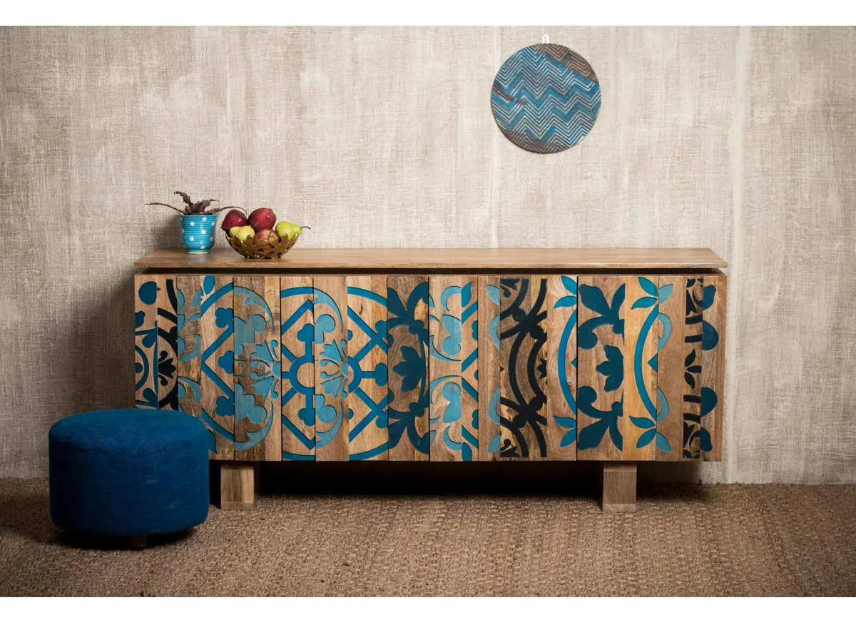 OTTO home Sideboard Layer, Braun/Blau