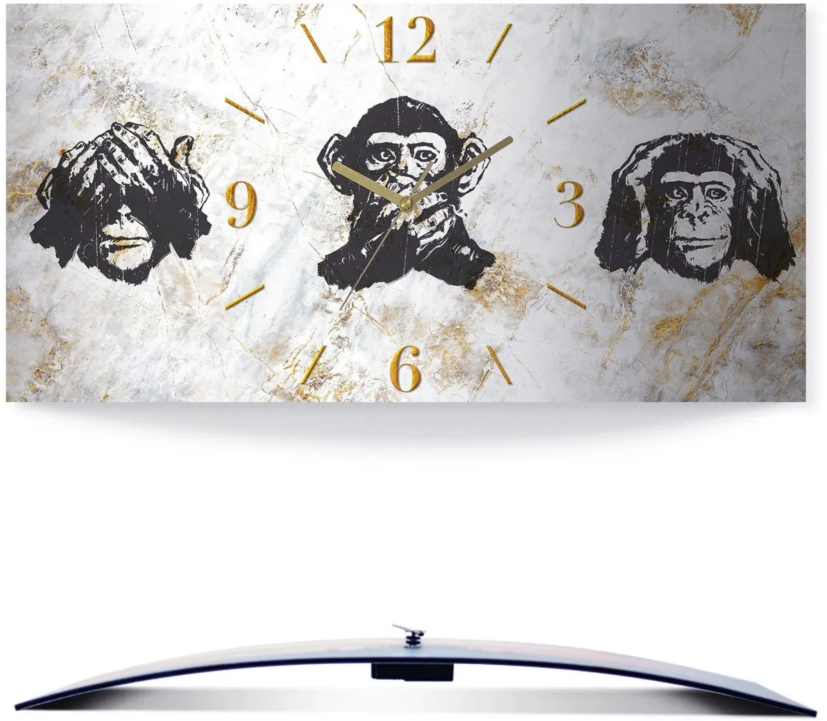 OTTO home Wanduhr Affen Alu gebogen, schwarz 2