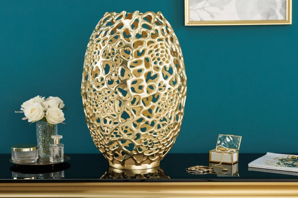 riess-ambiente Dekovase ABSTRACT LEAF, Gold, 50 cm