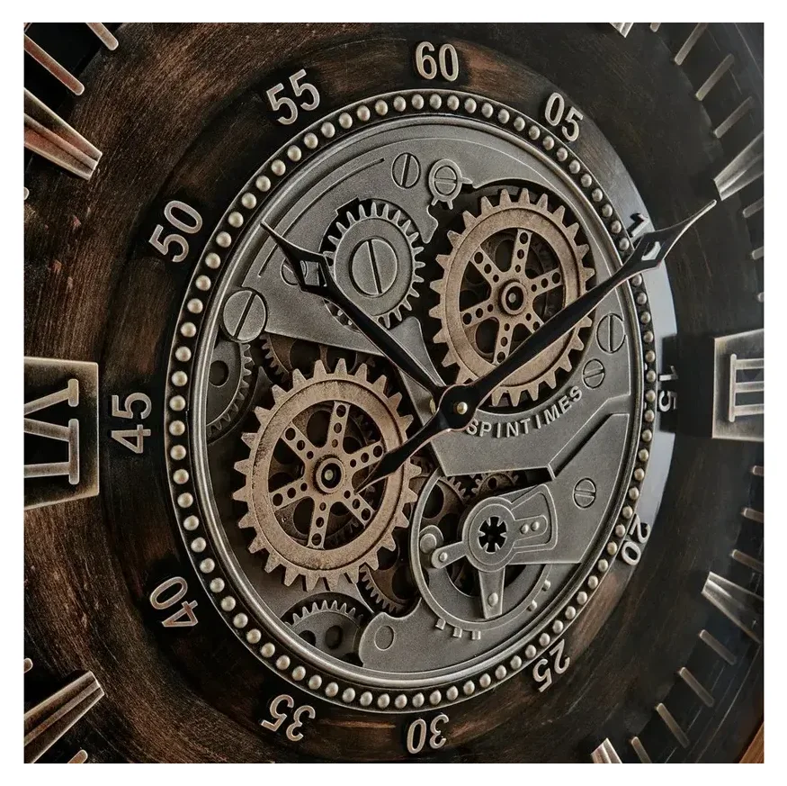 Samilito Wanduhr mit Zahnrädern, goldfarben, 60 cm 3
