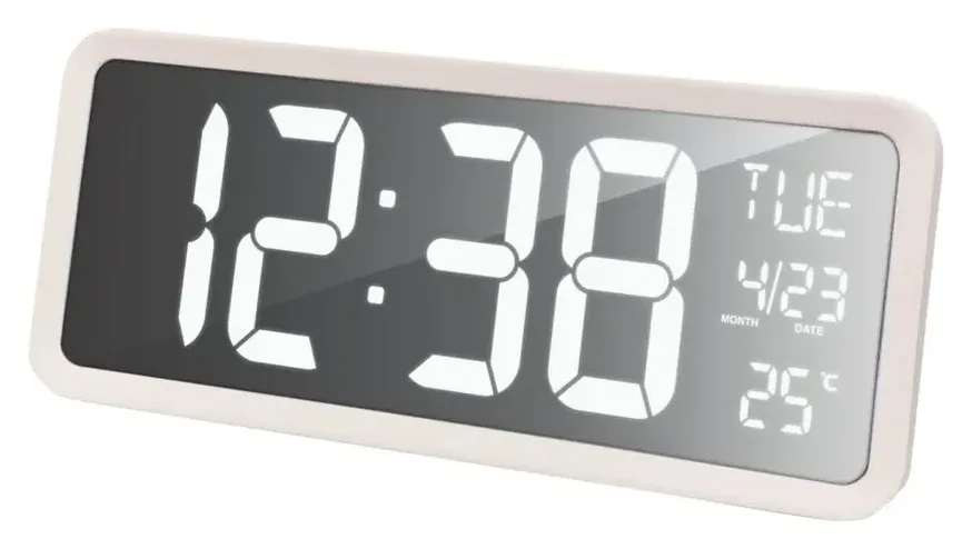 technoline Wanduhr WS 8130 mit LED-Anzeige, weiß 2