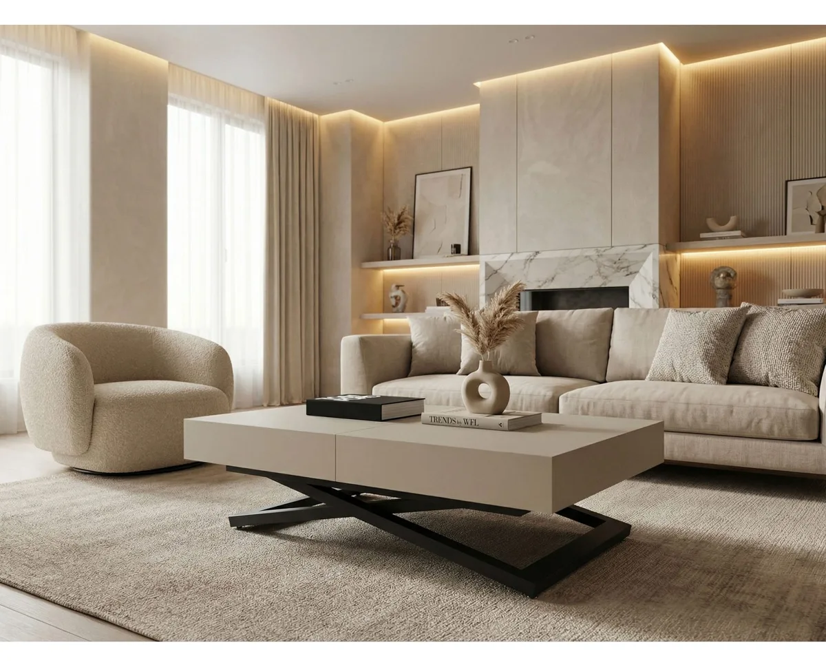 WFL GROUP Couchtisch Cavetta U, Kaschmir