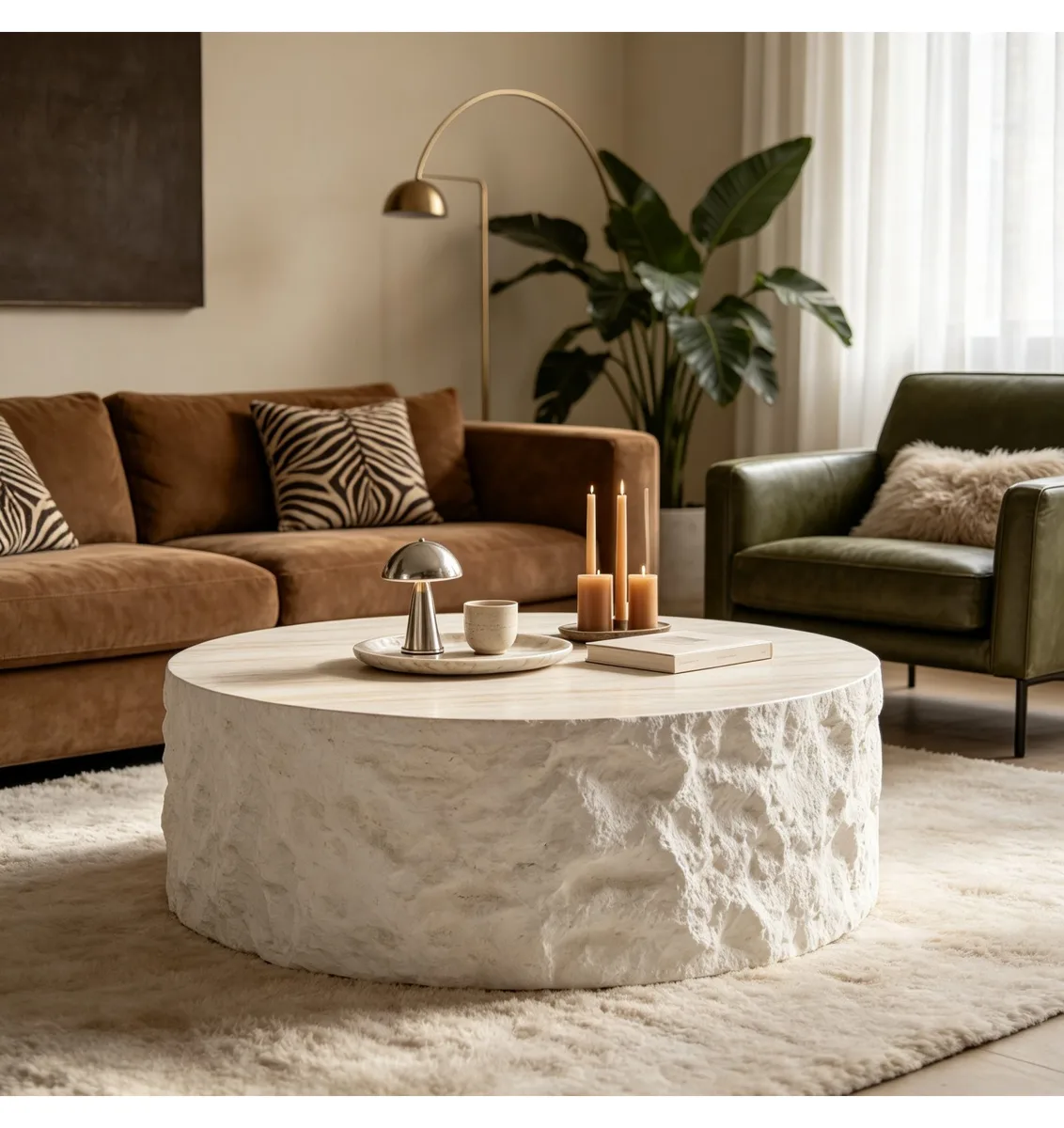 WILLIAMSPACE Couchtisch Column, Fiberglas weiß